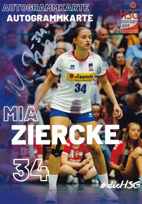 Autogramm Handball (D) | HSG Blomberg-Lippe | 2022 | Mia ZIERCKE
