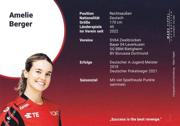 Autogramm Handball (D) | HSG Bensheim/Auerbach | 2022 | Amelie BERGER