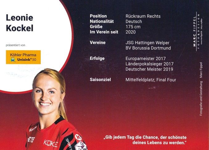 Autogramm Handball (D) | HSG Bensheim/Auerbach | 2022 | Leonie KOCKEL