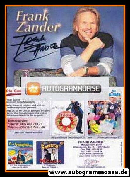 Autogramm Schlager | Frank ZANDER | 1990er (Geburtstags-CD)