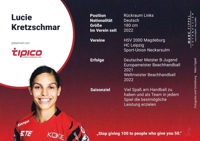 Autogramm Handball (D) | HSG Bensheim/Auerbach | 2022 | Lucie KRETZSCHMAR