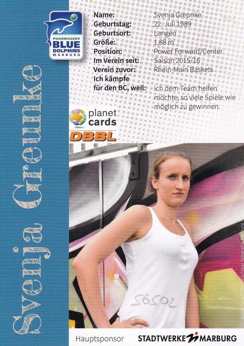 Autogramm Basketball | BC Marburg (D) | 2010er | Svenja GREUNKE