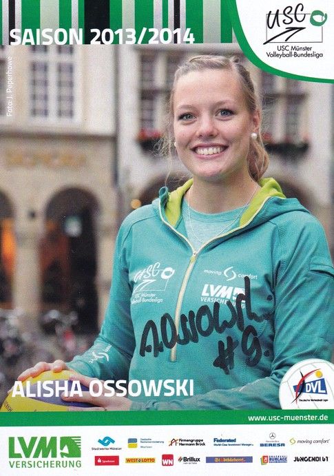 Autogramm Volleyball (D) | USC Münster | 2013 | Alisha OSSOWSKI