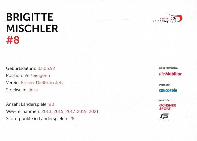 Autogramm Unihockey | Schweiz (D) | 2020er | Brigitte MISCHLER