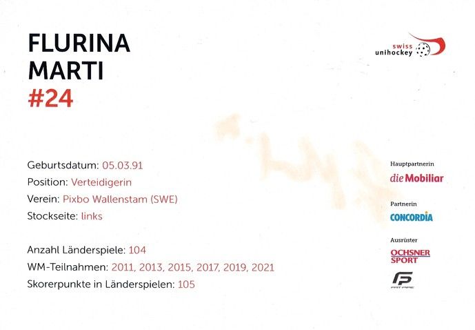 Autogramm Unihockey | Schweiz (D) | 2020er | Flurina MARTI