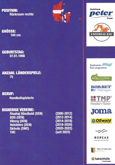Autogramm Handball (D) | Thüringer HC | 2022 | Nikoline LUNDGREEN