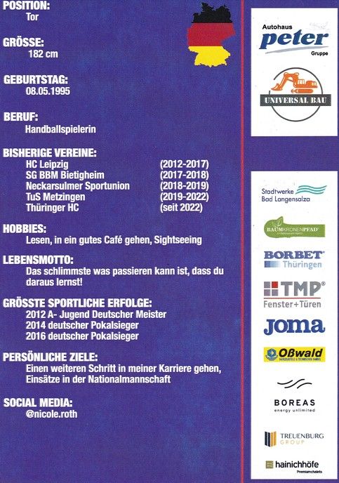 Autogramm Handball (D) | Thüringer HC | 2022 | Nicole ROTH
