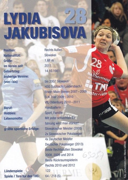 Autogramm Handball (D) | Thüringer HC | 2015 | Lydia JAKUBISOVA