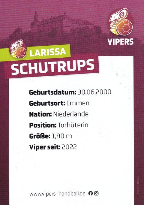 Autogramm Handball (D) | HSG Bad Wildungen | 2022 | Larissa SCHUTRUPS