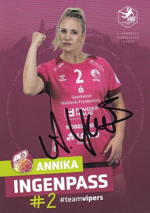 Autogramm Handball (D) | HSG Bad Wildungen | 2022 | Annika INGENPASS