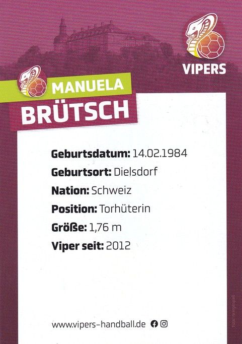 Autogramm Handball (D) | HSG Bad Wildungen | 2022 | Manuela BRÜTSCH