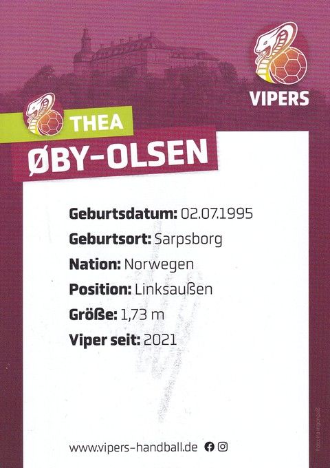 Autogramm Handball (D) | HSG Bad Wildungen | 2022 | Thea OBY-OLSEN