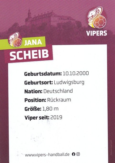 Autogramm Handball (D) | HSG Bad Wildungen | 2022 | Jana SCHEIB
