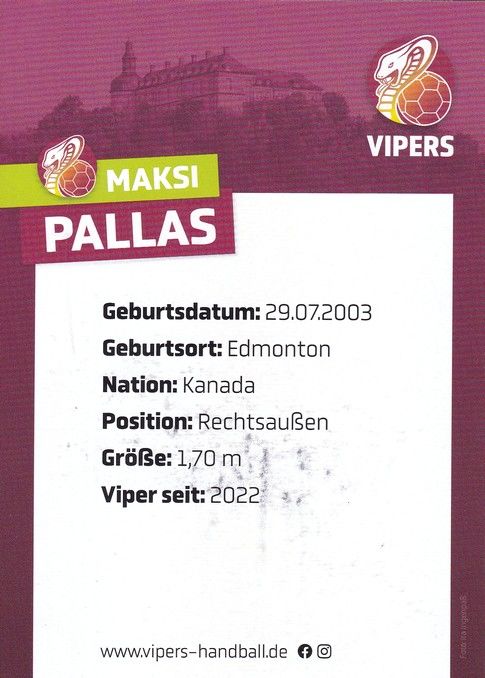 Autogramm Handball (D) | HSG Bad Wildungen | 2022 | Maksi PALLAS
