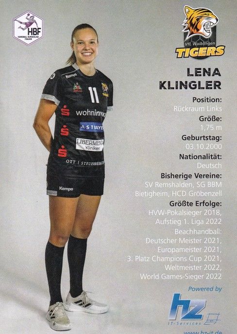Autogramm Handball (D) | VfL Waiblingen | 2022 | Lena KLINGLER