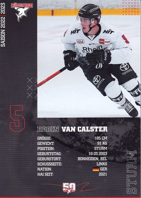 Autogramm Eishockey | Kölner Haie | 2022 | Robin VAN CALSTER
