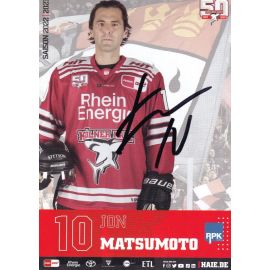Autogramm Eishockey | Kölner Haie | 2022 | Jon MATSUMOTO