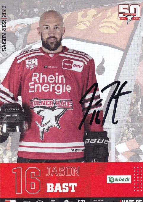 Autogramm Eishockey | Kölner Haie | 2022 | Jason BAST
