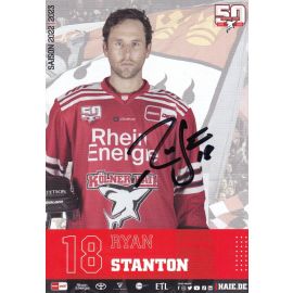 Autogramm Eishockey | Kölner Haie | 2022 | Ryan STANTON