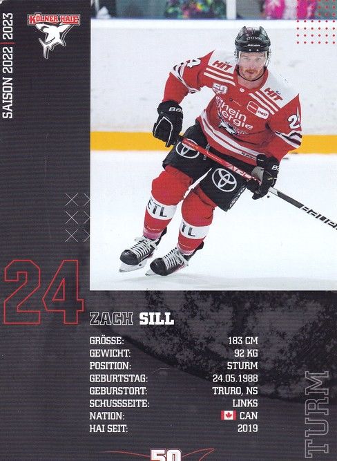 Autogramm Eishockey | Kölner Haie | 2022 | Zach SILL