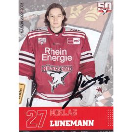 Autogramm Eishockey | Kölner Haie | 2022 | Niklas LUNEMANN