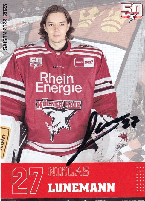 Autogramm Eishockey | Kölner Haie | 2022 | Niklas LUNEMANN