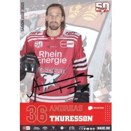 Autogramm Eishockey | Kölner Haie | 2022 | Andreas THURESSON