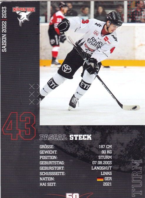 Autogramm Eishockey | Kölner Haie | 2022 | Pascal STECK