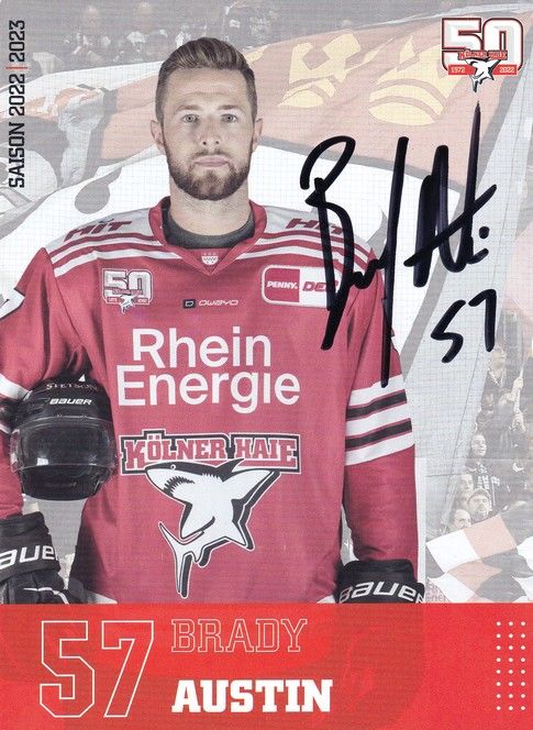 Autogramm Eishockey | Kölner Haie | 2022 | Brady AUSTIN