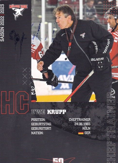 Autogramm Eishockey | Kölner Haie | 2022 | Uwe KRUPP