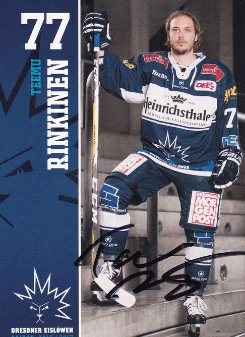 Autogramm Eishockey | Dresdner Eislöwen | 2016 | Teemu RINKINEN