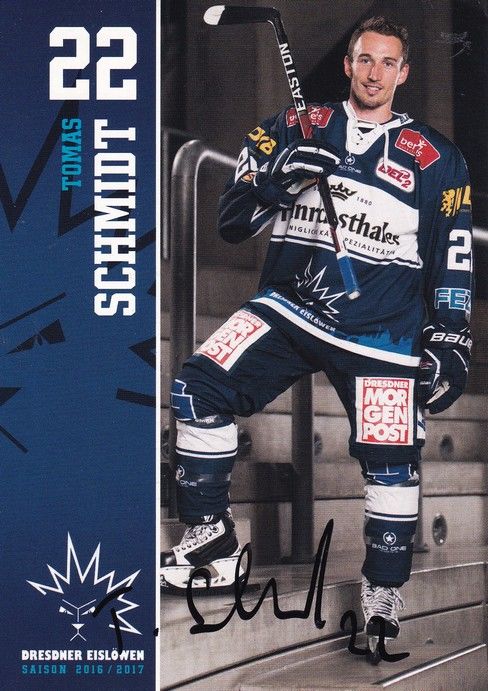 Autogramm Eishockey | Dresdner Eislöwen | 2016 | Tomas SCHMIDT