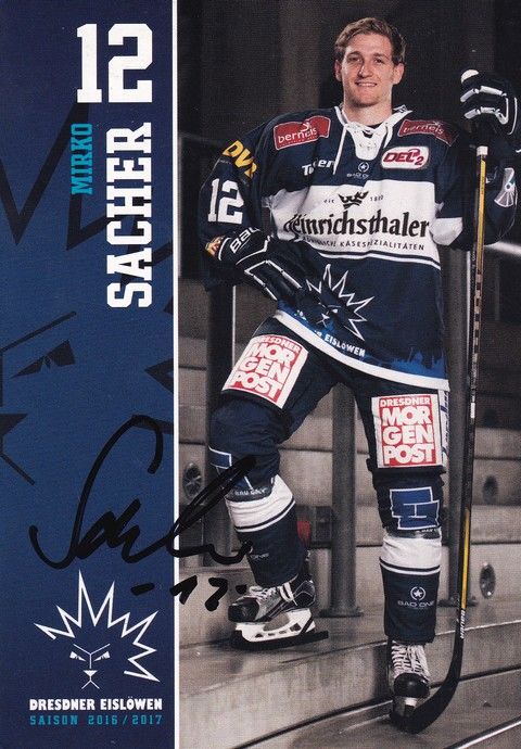Autogramm Eishockey | Dresdner Eislöwen | 2016 | Mirko SACHER