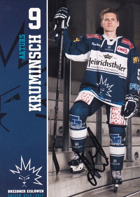Autogramm Eishockey | Dresdner Eislöwen | 2016 | Arturs KRUMINSCH