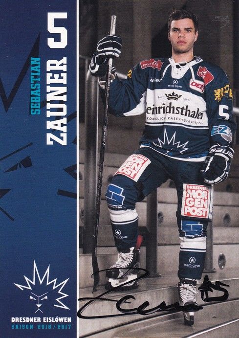Autogramm Eishockey | Dresdner Eislöwen | 2016 | Sebastian ZAUNER