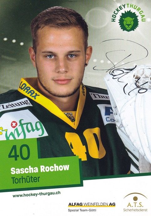 Autogramm Eishockey | Hockey Thurgau | 2016 | Sascha ROCHOW