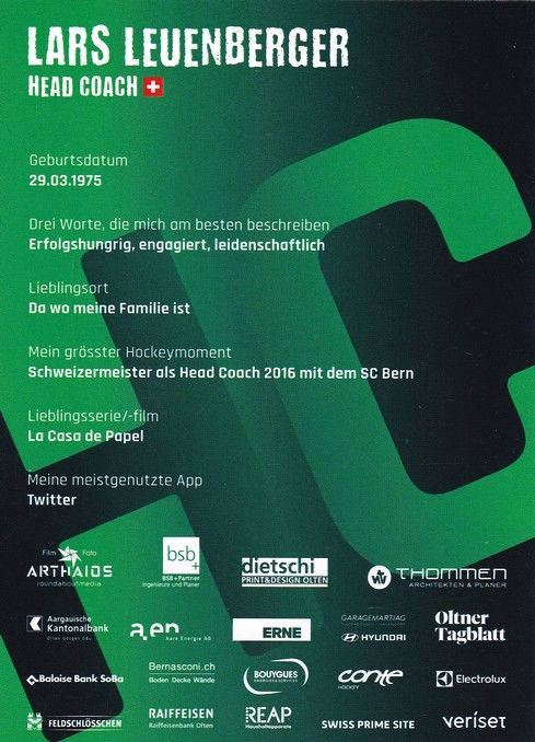 Autogramm Eishockey | EHC Olten | 2021 | Lars LEUENBERGER