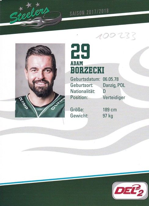 Autogramm Eishockey | SC Bietigheim Steelers | 2017 | Adam BORZECKI