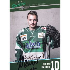 Autogramm Eishockey | SC Bietigheim Steelers | 2017 | Norman HAUNER