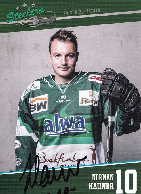 Autogramm Eishockey | SC Bietigheim Steelers | 2017 | Norman HAUNER