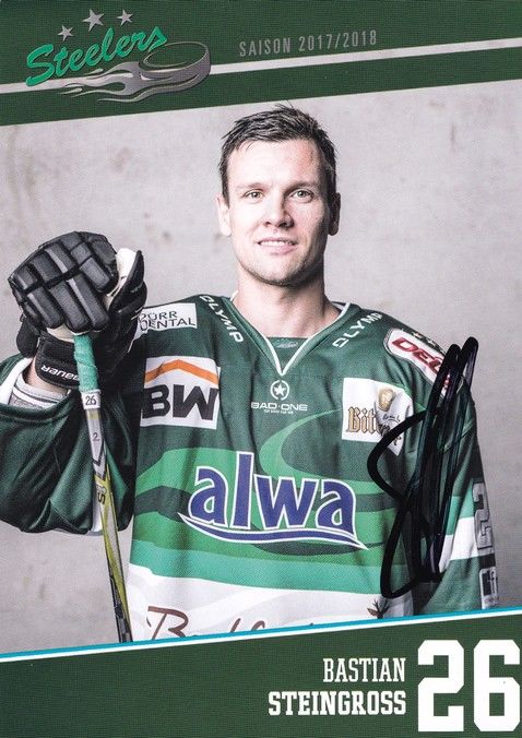 Autogramm Eishockey | SC Bietigheim Steelers | 2017 | Bastian STEINGROSS