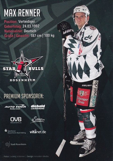 Autogramm Eishockey | Starbulls Rosenheim | 2013 | Max RENNER