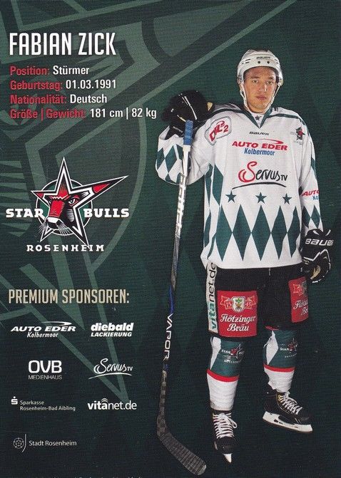 Autogramm Eishockey | Starbulls Rosenheim | 2013 | Fabian ZICK