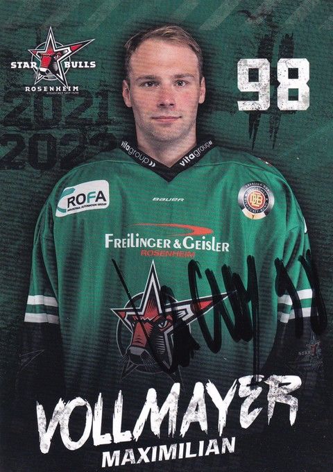 Autogramm Eishockey | Starbulls Rosenheim | 2021 | Maximilian VOLLMAYER