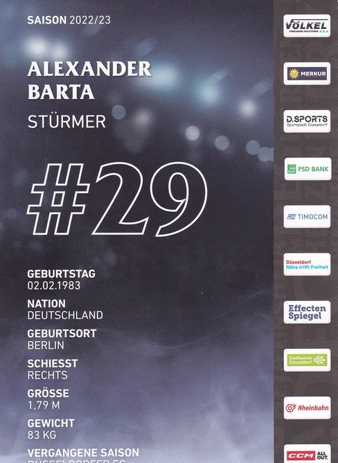 Autogramm Eishockey | Düsseldorfer EG | 2022 | Alexander BARTA