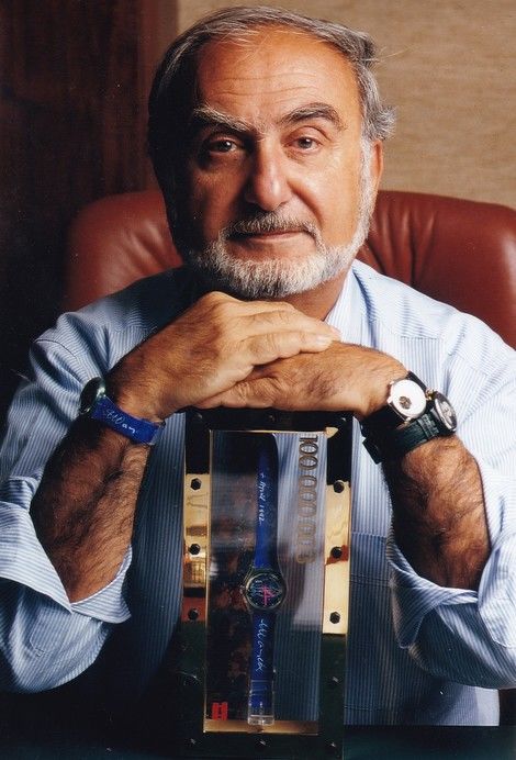 Autogramm Wirtschaft | Nicolas HAYEK | 1990er Foto (Portrait Color) CEO Swatch