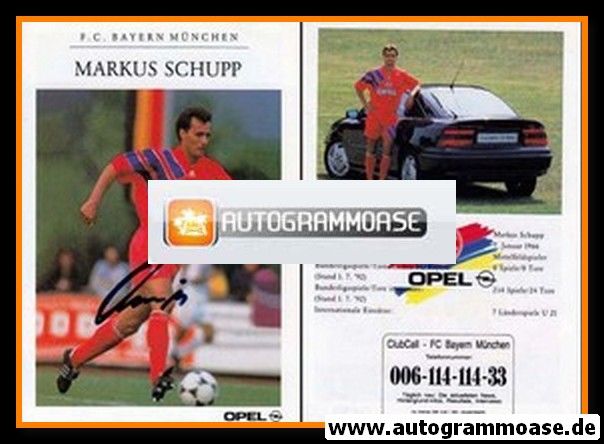Autogramm Fussball | FC Bayern M&uuml;nchen | 1992 | Markus SCHUPP
