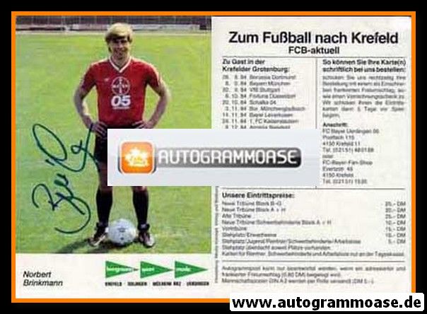 Autogramm Fussball | KFC Uerdingen 05 | 1984 | Norbert BRINKMANN