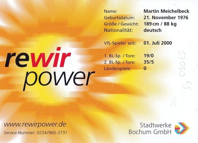 Autogramm Fussball | VfL Bochum | 2001 | Martin MEICHELBECK