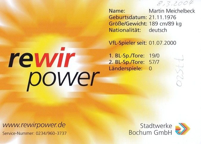 Autogramm Fussball | VfL Bochum | 2002 DWS | Martin MEICHELBECK 